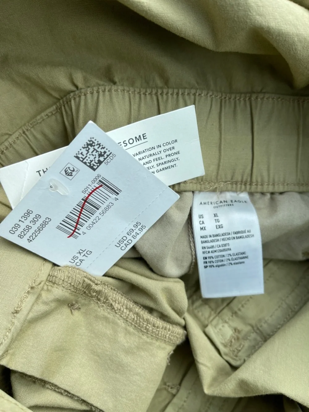 NWT American Eagle ($84.95) Collared Halter Jumpsuit in Olive XL - Picture 8 of 11